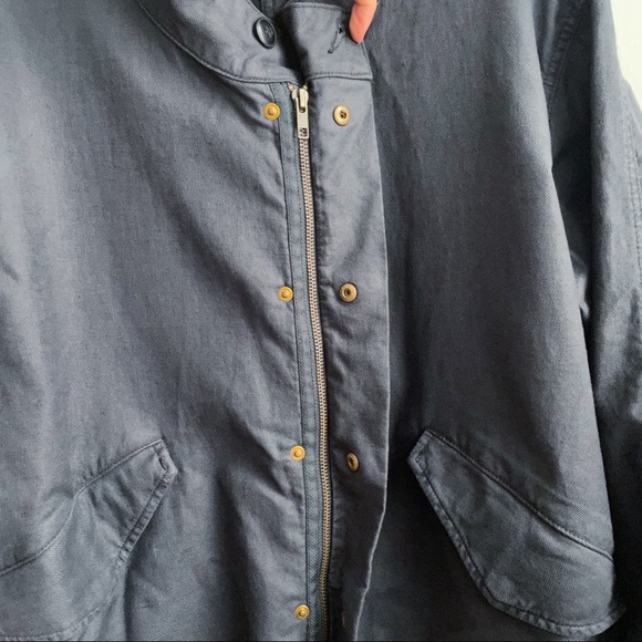 The Great The Brigade Jacket Charcoal Cotton Linen Twill Size 2 - Picture 5 of 8